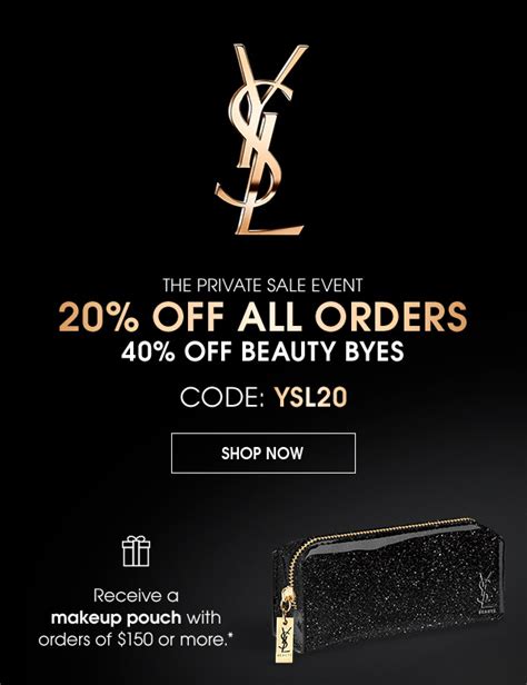 ysl 20 off|ysl cosmetics discount code.